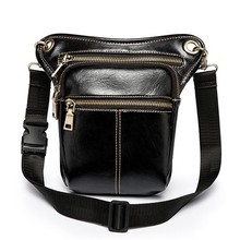 Waterproof Leather Leg Bag For Men Fanny Pack Belt Hip Drop Messenger Shoulder Travel Trekking Motorcycle Assault Waist Bags 2024 - buy cheap