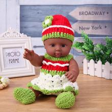 30cm Simulation Baby Black Doll Lifelike Model African Dolls with Knit Dress Doll Toy for Children Education Toy Birthday Gift 2024 - buy cheap