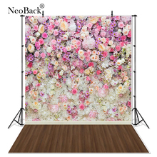Thin Vinyl Children Kids Floral Wall Photo Backdrops Printed Indoor Floral Wall Wood Wedding Studio Photographic Backgrounds 2024 - buy cheap