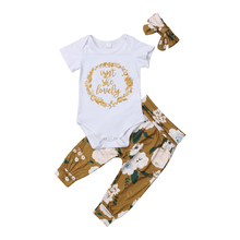 Lovely Baby Girl Clothing Set Newborn Clothes Floral Romper Tops Pants Headband Cotton Baby Clothes Toddler Girls Clothing Set 2024 - buy cheap