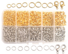 One Box of 900PCS Mixed Lot of Jump Split Ring Lobster Clasps Jewelry Kit for DIY Making 2024 - buy cheap