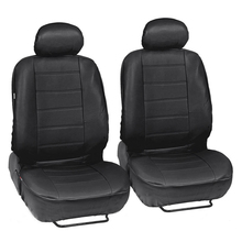 Fundas universales de asiento de cuero PU transpirables, Airbag Compatible con todos los coches, SUV, camiones, Protector de asiento de coche, color negro, 9 Uds. 2024 - compra barato