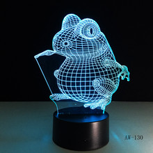 Животные семена лягушки 3D мультфильм USB лампа Bulbasaur светодиодный ночник визуальная Иллюзия стол праздник детская игрушка Прямая поставка AW-130 2024 - купить недорого