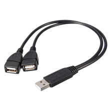 FULL-USB 2.0 A Male To 2 Dual USB Female Jack Y Splitter Hub Power Cord Adapter Cable 2024 - buy cheap