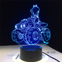 Luz LED 3D de noche con Chica de Anime remoto, lámpara 3D que cambia de 7 colores, USB, para dormitorio de bebé, Lámpara de Mesa táctil de ambiente para dormir, AW-3185 2024 - compra barato