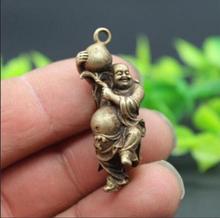 Colgante pequeño de bronce puro de China, maitreya Buda de melocotón 2024 - compra barato