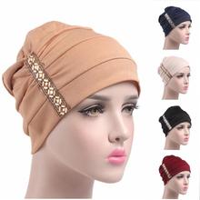 Muslim Women Hijab Cap Cancer Chemo Bonnet Hat Islamic Turban Cap Headscarf Pleated Bonnet Arab Indian Cap Hair Loss Cap Fashion 2024 - buy cheap