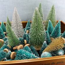 12-Piece Mini Christmas Tree Sisal Silk Cedar Decoration Small Christmas Tree Gold Silver Blue Green White Mini Tree 2024 - buy cheap