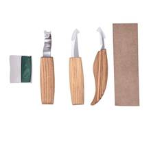 5 шт./компл. набор инструментов для гравировки из высококачественной марганцевой стали, деревянная ложка-скребок, точильный ремень для полировки восковой ткани, OPP Bag 2024 - купить недорого