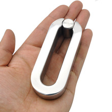 Flat Metal Scrotum Pendant Ball Stretchers Testis Weight penis Restraint Stainless Steel Cock Lock Ring Male chastity Bdsm Men 2024 - buy cheap