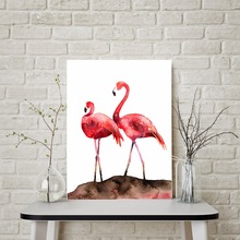 Canvas Prints Bathroom Bedroom Wall Art Couple Pink Flamingos for Tropical Flamingo Modern Home Decor Drop Shipping 2024 - buy cheap