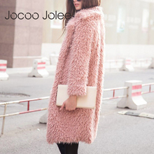 Jocoo Jolee Women Thicken Winter Jacket Women's Fashionable Coat Cardigan Fluffy Long Faux Fur Coat European Style outerwear 2024 - buy cheap