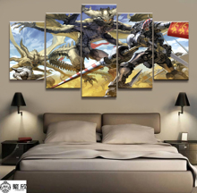 Gundam Home Decor Modular Canvas Painting Picture 5 Piece Gundam Wall Art Animation Poster Wall For Home Canvas Wholesale 2024 - buy cheap