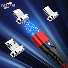 Магнитный кабель KISSCASE Micro USB Type C адаптер для быстрой зарядки телефона Microusb Type-C магнитное зарядное устройство USB C для iPhone Android 2024 - купить недорого