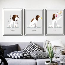 ААВВ плакаты и принты Печать на холсте Искусство Животные картина для гостиной домашний декор собака чувствовать себя холодно играть и есть без рамки 2024 - купить недорого