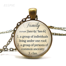 Family Dictionary Necklace Pendant Dictionary Word Fashion Style Glass Jewelry Accessories Mother's Day Gift Sister Gift 2024 - buy cheap