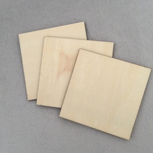 Piezas de madera sin terminar, 50 Uds., 4 pulgadas, cuadrados en blanco, cortes de madera naturales para manualidades DIY 2024 - compra barato