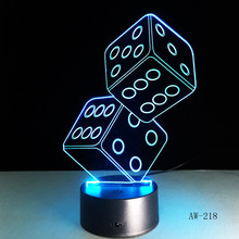 3D LED USB Lamp Magician Decoration TEXAS Hold EM Dice Spades Playing Card 7 Colors Changing RC Night Light Dropship Aw-218 2024 - buy cheap