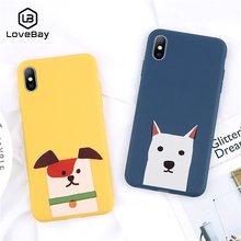 Funda de teléfono Lovebay para iPhone 6 6 s 7 8 Plus X XR XS Max moda lindo perro de dibujos animados suave funda divertida de TPU para iPhone X 2024 - compra barato