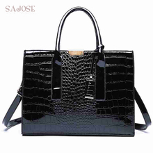 Женская кожаная модная повседневная сумка-тоут, сумки высокого качества, брендовая роскошная дизайнерская сумка аллигатора, женская сумка на плечо 2024 - купить недорого