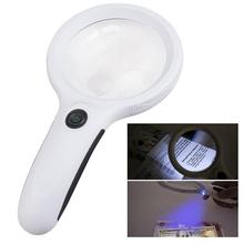 10X 8X Handheld Antique Magnifier Magnifying Glass With 8LED Lights 1 UV Detect LED Illuminated Lamp Magnifier Jewelry  Loupe 2024 - buy cheap