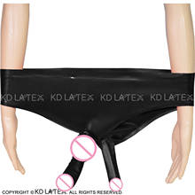 Black Sexy Rubber Latex Briefs With Anatomical Penis Sheath And Anal Condom Shorts Bottoms DK-0008 2024 - buy cheap