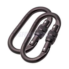 2pcs Rock Climbing Oval Shape 25KN Screw Locking Carabiner Hook for Outdoor Rappelling Rescue 11 x 6cm CE certified 2024 - buy cheap