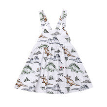 Focusnorm/Новинка; Повседневное платье с динозавром для маленьких девочек; праздничное платье-пачка принцессы без рукавов; летнее От 1 до 4 лет 2024 - купить недорого