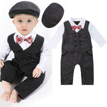 Baby Boys Gentleman Formal Suit Romper bow tie Jumpsuit Tuxedo Outfit for Newborn Baby boy Infant Children Clothes Kid Clothing 2024 - buy cheap