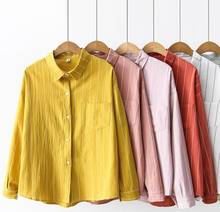 Женская блузка в полоску, свободная блузка в Корейском стиле с длинными рукавами, весна 2019 2024 - купить недорого