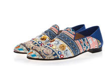 SHOOEGLE-zapatos planos con estampado de flores para hombre, mocasines de retales brillantes, zapatos de vestir para novio, zapatos de boda, 2019 2024 - compra barato