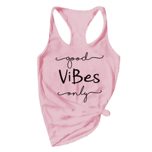 Summer Loose Tank Top Women Round Neck Sleeveless Letter T Shirt Ladies Vest Slim Ladies Good Vibes Only Tops Singlets Camisole 2024 - buy cheap