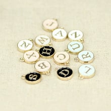 26pcs/lot 12*15mm Round Gold Enamel A-Z Alphabet Charms Double Side Letters Pendants Alloy Jewelry Making Accessories DIY 2024 - buy cheap
