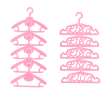 10 Pcs / Set Pink Plastic Hangers Cute Doll Bedroom Clothes Wardrobe Mini Furniture Accessories For Barbie Doll Kids Toy 2024 - buy cheap