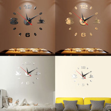 Nova marca de moda decoração casa espelho relógio parede superfície 3d acrílico adesivo bell acessórios adesivos parede 2024 - compre barato