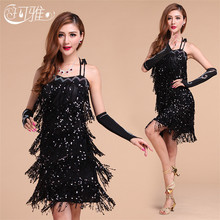 Vestidos Latin Dance Dress Ballroom Dance Wear Sequins Latin Dress Women Tassel Latin Costume Latin Performance Dress Vestidos 2024 - buy cheap