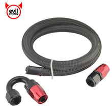 evil energy 1M Nylon Braided Oil Fuel Hose Line Black+0/180degree Swivel Fittings Swivel Hose End Fuel Connectors 2024 - buy cheap