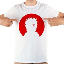 Camiseta masculina ninja gaara shadow, camiseta engraçada do anime japonês primeiro branco com manga curta 2024 - compre barato