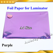 Free Shipping 50Pcs 20x29Cm A4 Purple Hot Stamping Foil Paper Laminator Laminating Type Transfere Printer Business Card 2024 - buy cheap