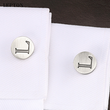 Lepton-gemelos con letras del alfabeto para hombre, gemelos clásicos chapados en plata antigua, para puños de la camisa 2024 - compra barato
