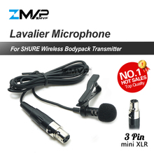 Professional 3Pin XLR TA3F Lavalier Lapel Tie Clip Cardioid Condenser Microphone For Shure Wireless 3 pin Bodypack Transmitter 2024 - buy cheap