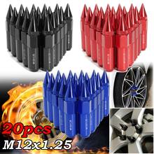 20Pcs Aluminum M12X1.25 Car Wheels Rims Lug Nuts w/ Spiked 60mm Extended Tuner Blue/Red/Black 2024 - buy cheap