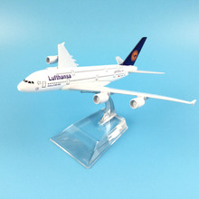 16 см модель самолета Lufthansa Airbus 380 модель самолета литой металлический самолет модель самолета 1:400 игрушка в подарок Бесплатная доставка 2024 - купить недорого