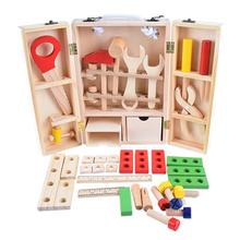Детский деревянный ящик для обслуживания, игрушки для малышей, сделай сам, кукольный домик, многофункциональный набор инструментов, детские игрушки для ролевых игр, детские подарки на день рождения 2024 - купить недорого