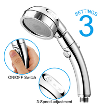 Shower Head High Pressure Chrome 3 Spary Setting with ON/OFF Pause Switch Water Saving Bathroom Bath Sprayer Hand Water Booster 2024 - buy cheap