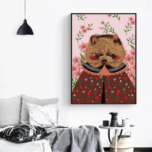 AAVV-carteles de pinturas en lienzo de animales, pintura al óleo para decoración de sala de estar, imágenes artísticas de pared, mapache, ropa sin marco 2024 - compra barato