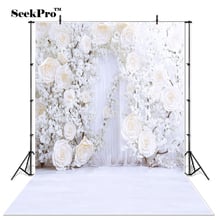 Thin Vinyl flower wall curtain wedding couple Photo Backdrops Printed photo studio indoor professional Photographic Backgrounds 2024 - buy cheap