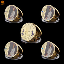 5Pcs UK Queen Diana Portrait With Blue Masonry And Last Rose Souvenir Gold Plated Metal Euro Celebrity Coin 2024 - buy cheap