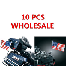 10 PCS WHOLESALE Premium Rear US Flag Pole Luggage Rack Flag & Mast Mount Kit For Honda Goldwing 1800 GL1800 2001-2011 Hot 2024 - buy cheap