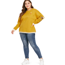 LANGSTAR Plus Size Women Sweatshirts Hoodies O-Neck Pullover Fall Winter Coat Loose Cartoon Embroidery Sweatshirt Female Outwear 2024 - buy cheap